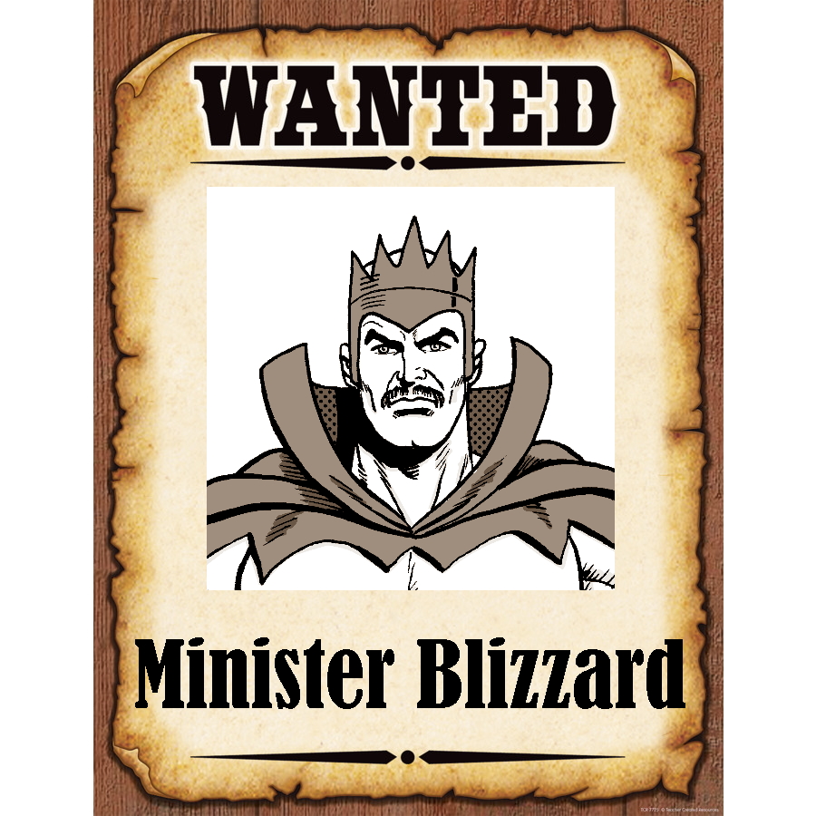 Wanted Poster Minister Blizzard