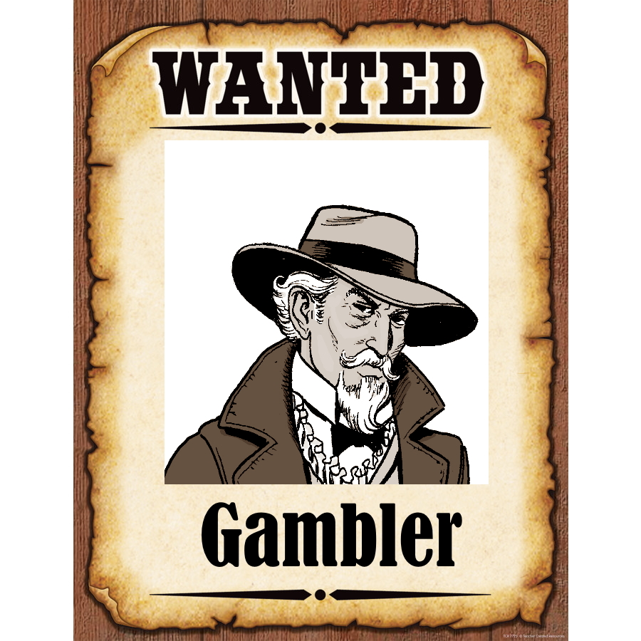 Wanted Poster Gambler