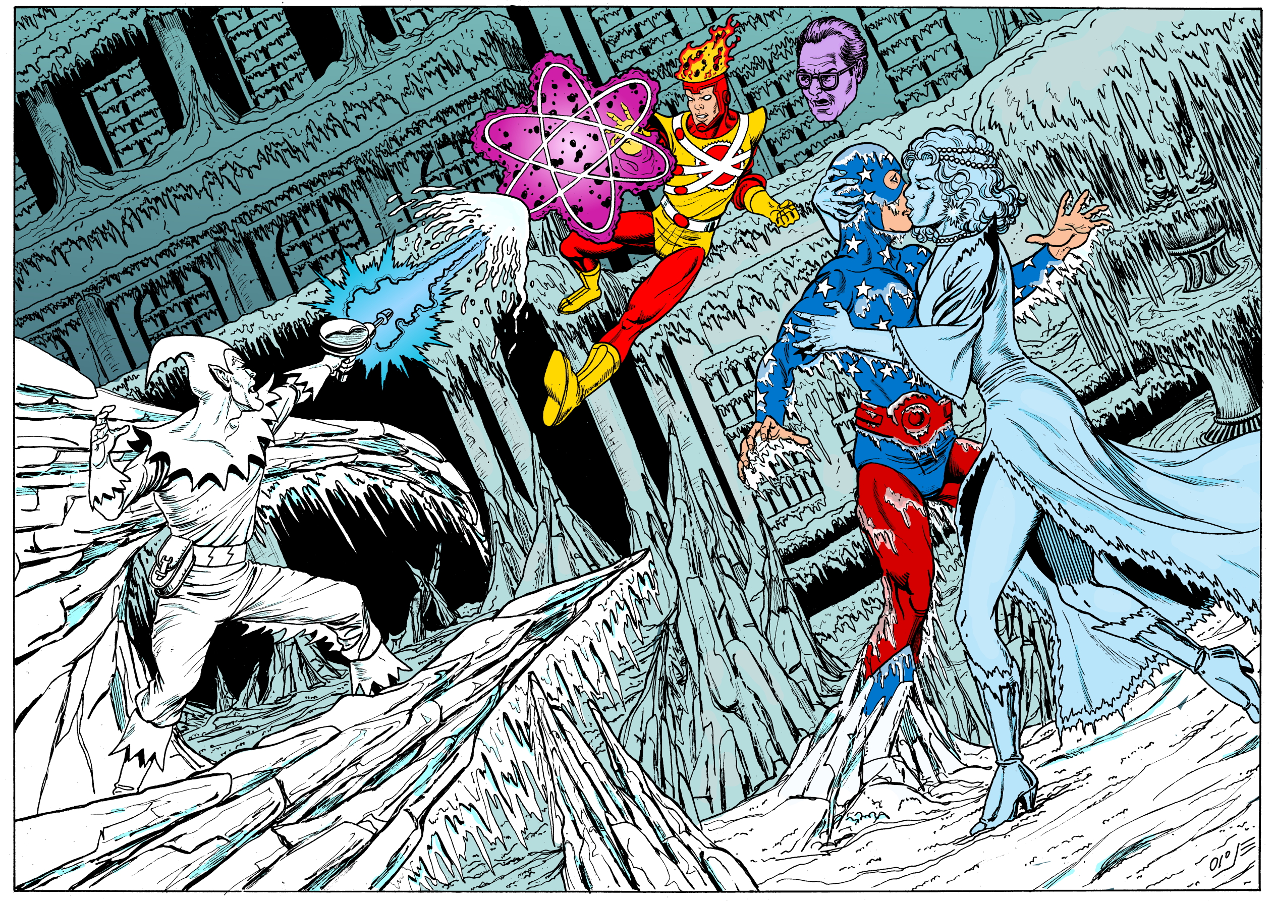 star spangled kid and firestorm vs icicle and killer frost inks colors resize